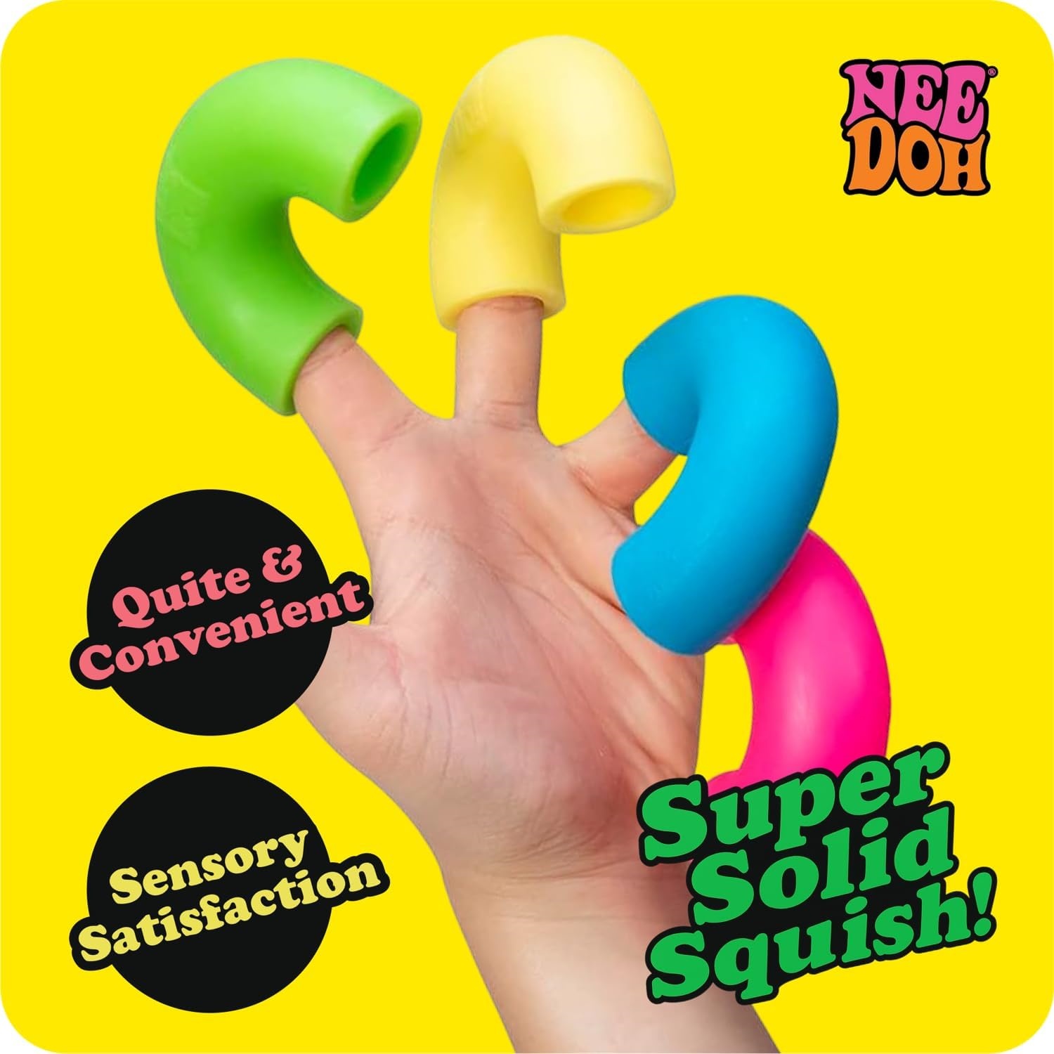 NeeDoh Mac - Squeeze - 4 Squishy Noodles - Assorted - Image 2